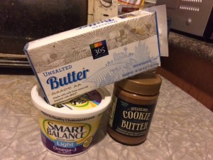 Unsalted butter, 'Healthy Canola" butter and Cookie Butter? (j/k technically its not a butter)