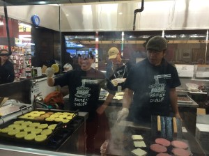 Didn't stop the ramen bun meister to pose for the photo op for the crowd